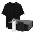 Набор с одеждой Раст (Rust) (футболка, бутылка, ежедневник, ручка), черный, L