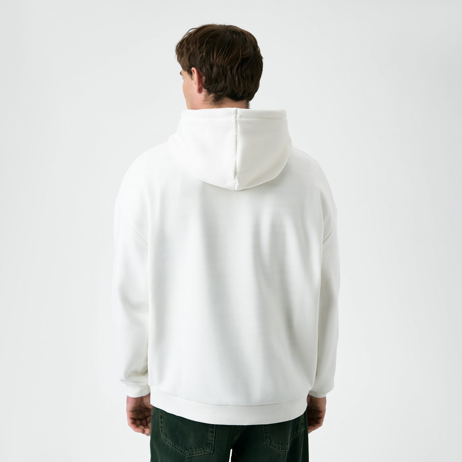 Худи релакс унисекс Баланс (Balance), с начесом, белый, размер XL/2XL
