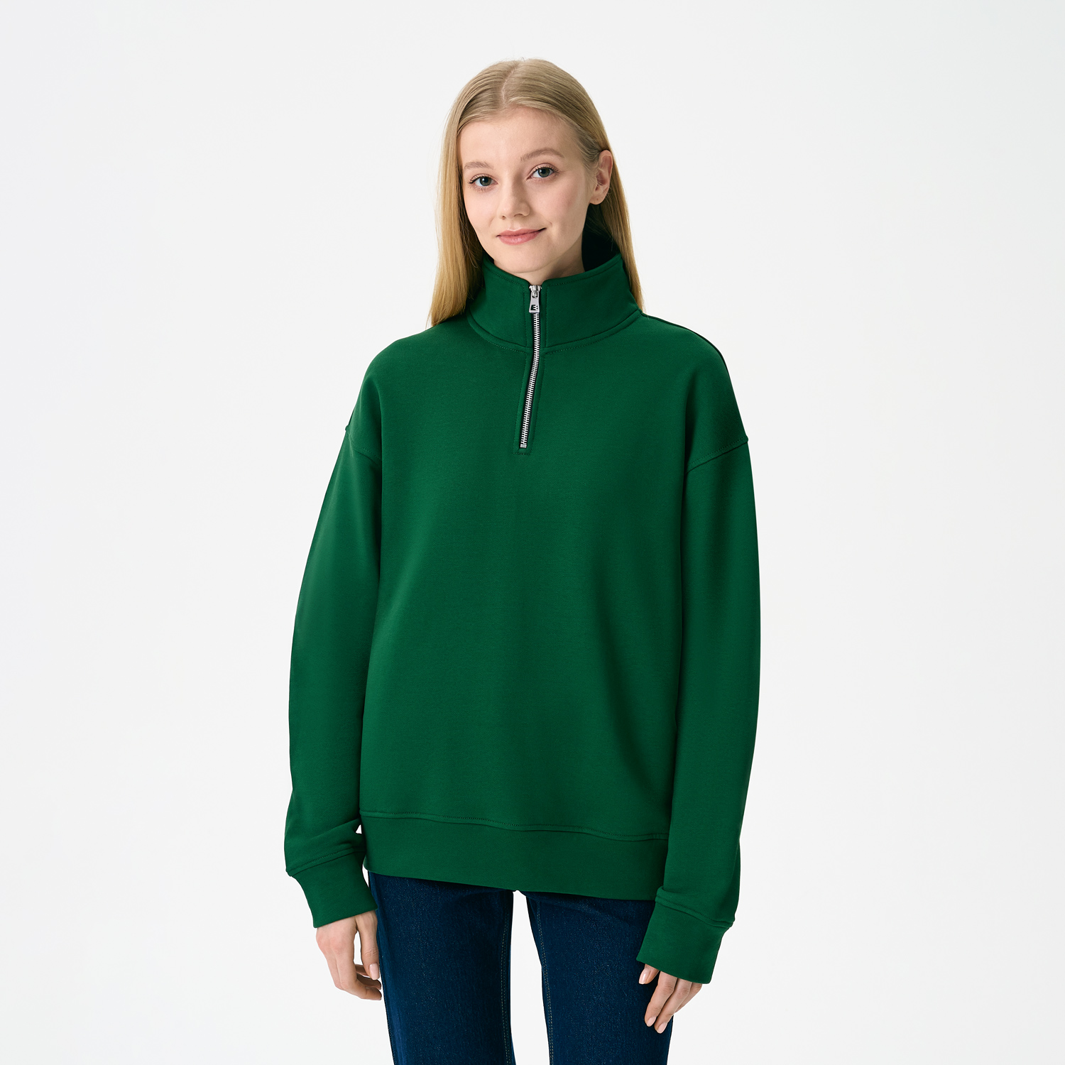 Толстовка на молнии унисекс Флоу (Flow), зеленая, размер 5XL/6XL